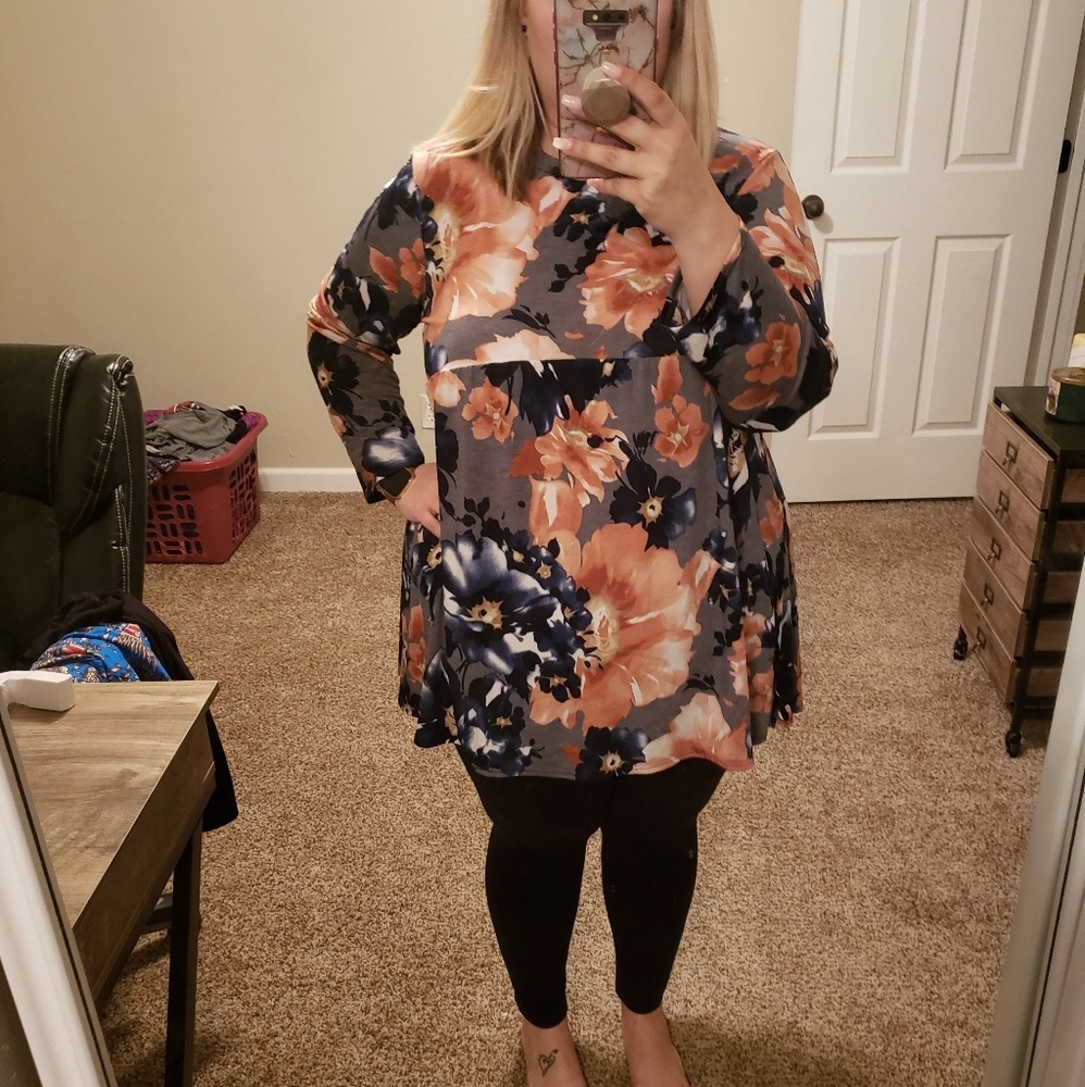 Tunic Flower Shirt 2XL